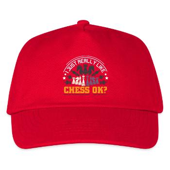 Schach Schachspieler Schachbrett - Kinder Basecap - Rot - Vorne