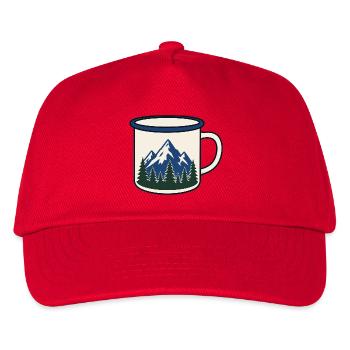 Bergwald Kaffeetasse Motiv - Kinder Basecap - Rot - Vorne