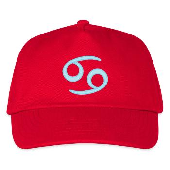 Krebs-Sternzeichen Pastellblau - Kinder Basecap - Rot - Vorne