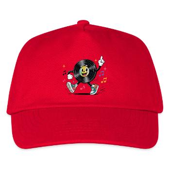 Funny vinyl record with musical notes retro - Kids’ Baseball Cap - red - Front