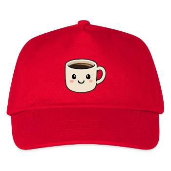 Cute Smiling Kawaii Coffee Cup Cartoon - Kids’ Baseball Cap - red - Front