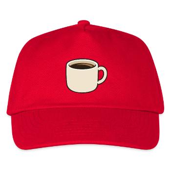 Minimalist Coffee Cup Cartoon Illustration - Kids’ Baseball Cap - red - Front