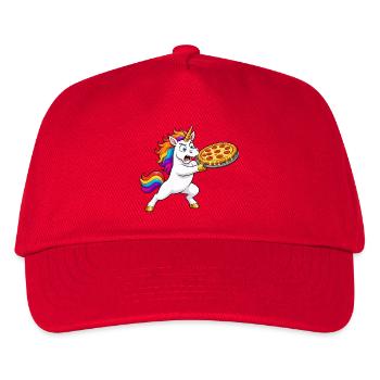 Funny Unicorn Pizza Rescue - Kids’ Baseball Cap - red - Front