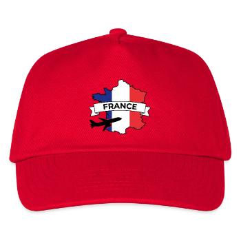 France Tricolore: Plane and Banner - Kids’ Baseball Cap - red - Front