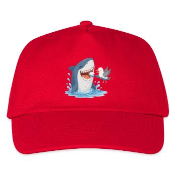 Shark brushing teeth with seagull - Kids’ Baseball Cap - red - Front