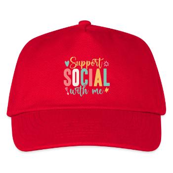 Social Worker Quote Support With Me Social Work - Kids’ Baseball Cap - red - Front