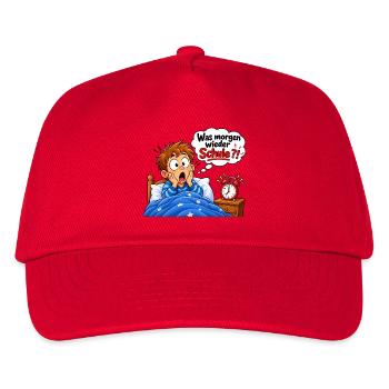 Schulstart Albtraum Cartoon - Kinder Basecap - Rot - Vorne