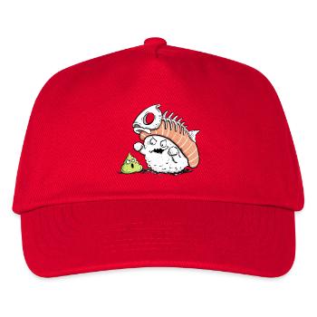 Lustiges Sushi mit Fischgräte I Kawaii Japan Essen - Kinder Basecap - Rot - Vorne