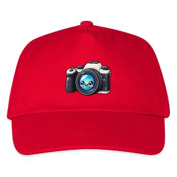 Kawaii Kamera Blickfang - Kinder Basecap - Rot - Vorne