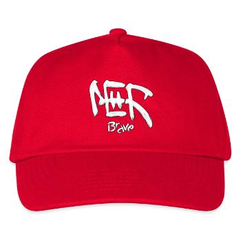 Tapferer Symbol-Pinselstrich auf Schwarz - Kinder Basecap - Rot - Vorne