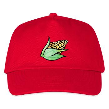 Aquarell-Maisblatt-Motiv - Kinder Basecap - Rot - Vorne