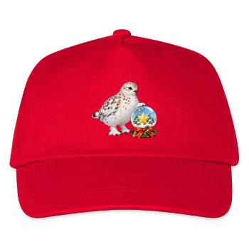 Schneehuhn mit festlicher Zuckerstern-Schneekugel - Kinder Basecap - Rot - Vorne