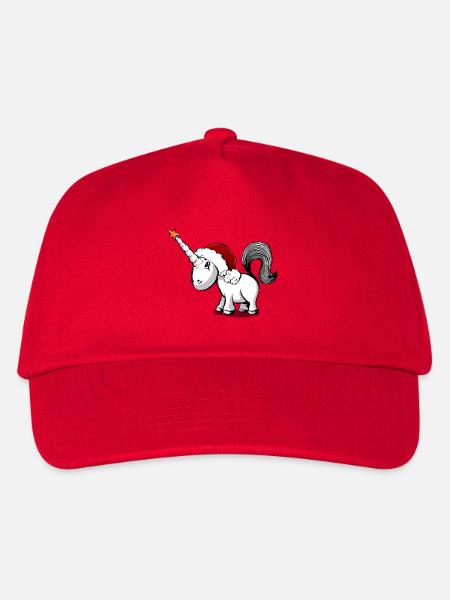 Einhorn Weihnmachten - Kinder Basecap - Rot