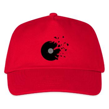 Schallplatte - Kinder Basecap - Rot - Vorne