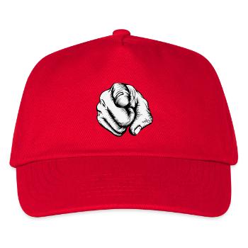 Zeigefinger zeigt auf dich - Kinder Basecap - Rot - Vorne