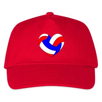 Volleyball Heart Blue White Red - Kids’ Baseball Cap - red - Front
