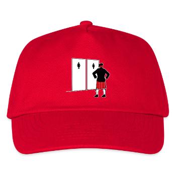 Lustige Schottland Kilt Dudelsack Rock Toilett - Kinder Basecap - Rot - Vorne