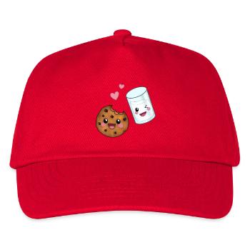 Dreamteam Kawaii Kekse & Milch für Naschkatzen - Kinder Basecap - Rot - Vorne