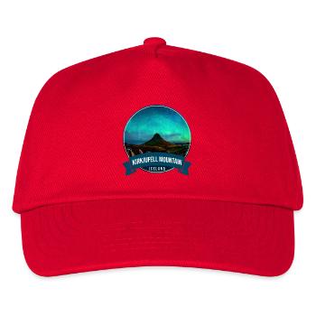 Kirkjufell Aurora Iceland - Kinder Basecap - Rot - Vorne