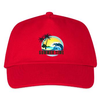 Sommerzeit Strandpanorama - Kinder Basecap - Rot - Vorne
