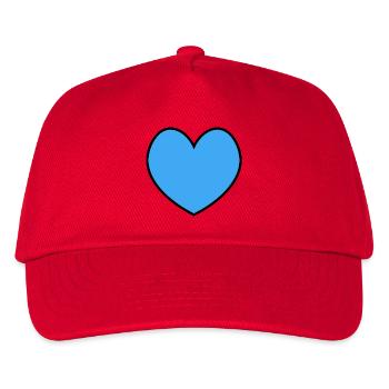 Herz blau black outline - Kinder Basecap - Rot - Vorne