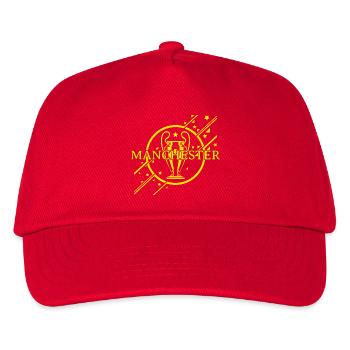 Manchester Gelb - Kinder Basecap - Rot - Vorne