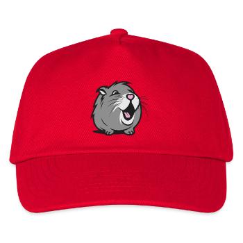 Fröhliches Meerschweinchen / Hamster – Herz-Nase - Kinder Basecap - Rot - Vorne