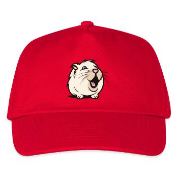 Fröhliches Meerschweinchen / Hamster – Herz-Nase - Kinder Basecap - Rot - Vorne