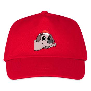 Hund Weihnachten Hunde - Kinder Basecap - Rot - Vorne