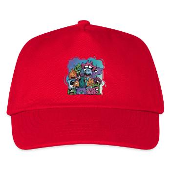 Monster fantasy doodle art drawing characters - Kids’ Baseball Cap - red - Front