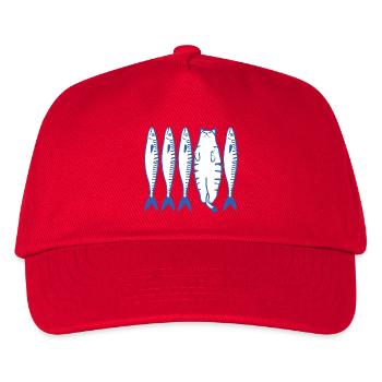 White Cat & Company - Kids’ Baseball Cap - red - Front