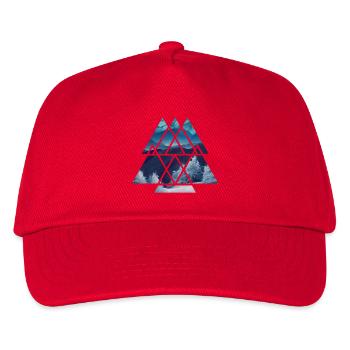 Azure Mountain Geometry - Kids’ Baseball Cap - red - Front