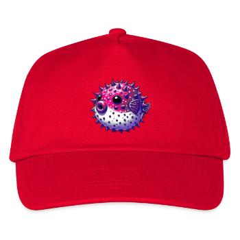 Kugelfisch - Kinder Basecap - Rot - Vorne