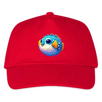 Kugelfisch - Kinder Basecap - Rot - Vorne
