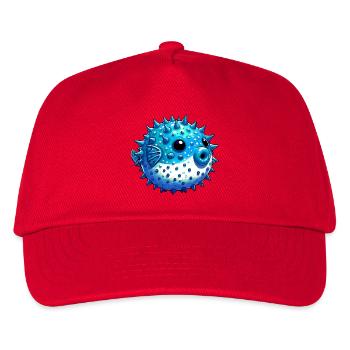 Kugelfisch - Kinder Basecap - Rot - Vorne