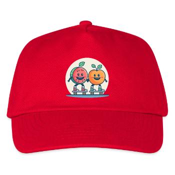 Roller skateboard du fun et des fruits - Casquette de baseball Enfant - rouge - Devant