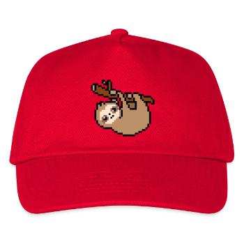 Niedliches Pixel Faultier - Kinder Basecap - Rot - Vorne