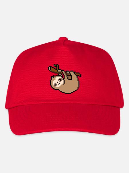 Niedliches Pixel Faultier - Kinder Basecap - Rot