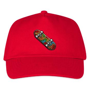 Skateboard - Kinder Basecap - Rot - Vorne