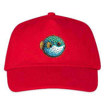 Kugelfisch - Kinder Basecap - Rot - Vorne