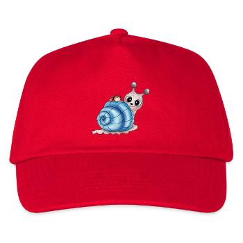 schneckenhaus blau - Kinder Basecap - Rot - Vorne