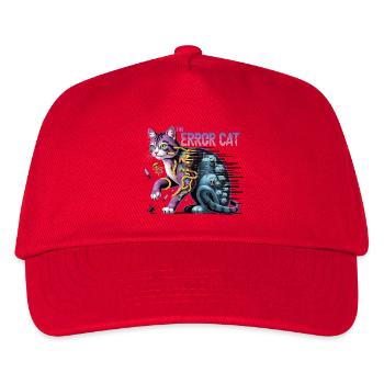 Die irrende Katze Digitale Kunst - Kinder Basecap - Rot - Vorne