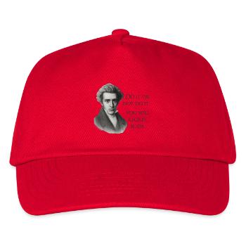 Zitat Kierkegaard: Tu es oder mach es nicht - Kinder Basecap - Rot - Vorne