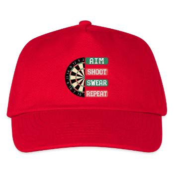 Aim Shoot Wear Repeat Dartboard Style - Kinder Basecap - Rot - Vorne