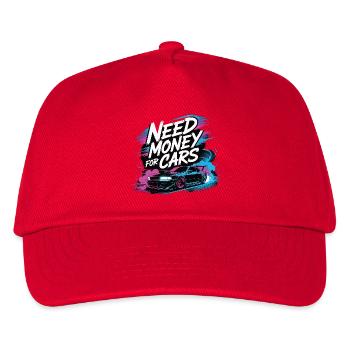 Need Money for Cars – Tuning & Car-Lifestyle - Kinder Basecap - Rot - Vorne
