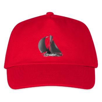 Segelboot - Kinder Basecap - Rot - Vorne