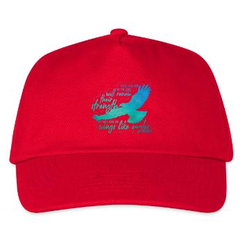 Isaiah 40 31 - soar on wings like eagles Lettering - Kids’ Baseball Cap - red - Front
