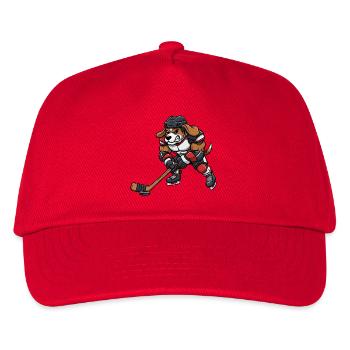 Cooler Beagle Hund Eishockeyspieler Herrchen Sport - Kinder Basecap - Rot - Vorne