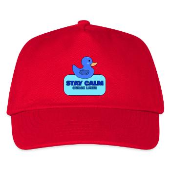 Stay Calm, Quack Later – Blue Duck Design - Kids’ Baseball Cap - red - Front