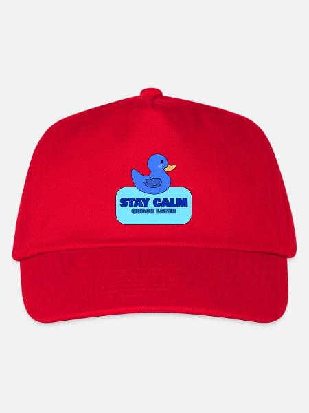 Bleib ruhig, quakt später – Blue Duck Design - Kinder Basecap - Rot